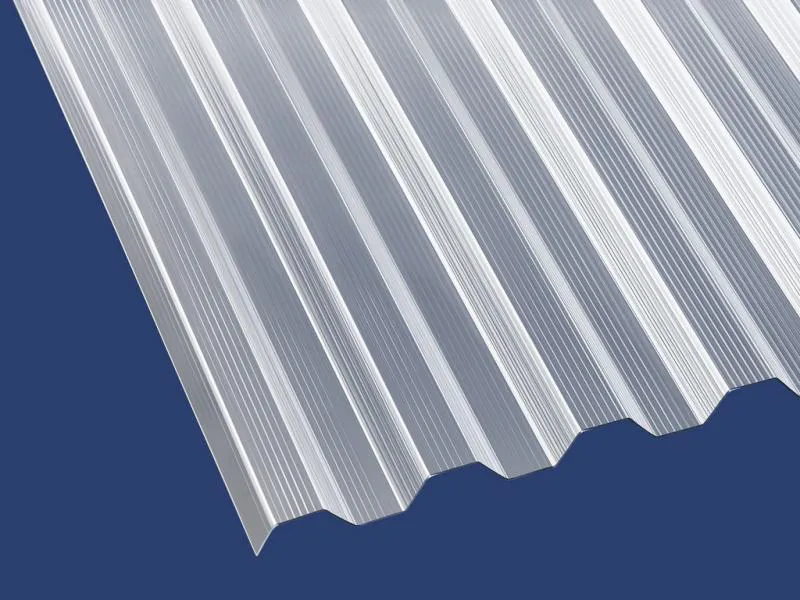 Rillenstruktur Lichtplatte im Profil Spundwand 76/18. Die Materialstärke beträgt 1,40 mm. Gefertigt werden die Lichtplatten aus Polycarbonat. Rillenstruktur Lichtplatte im Profil Spundwand 76/18. Die Materialstärke beträgt 1,40 mm. Gefertigt werden die Lichtplatten aus Polycarbonat.